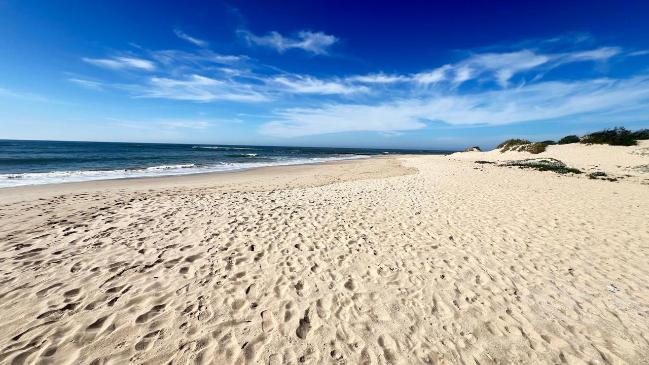 A broad sandy beach and blue ocean in the supplied local-area photographs